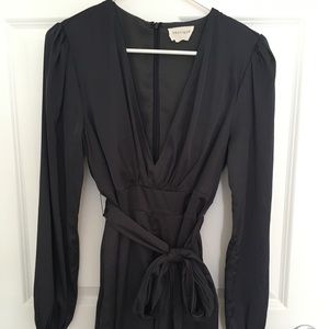 Blue Satin Longsleeve Romper